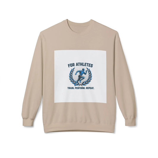 Athlete Crewneck Sweatshirt — "For Athletes: Train. Perform. Repeat." Printify