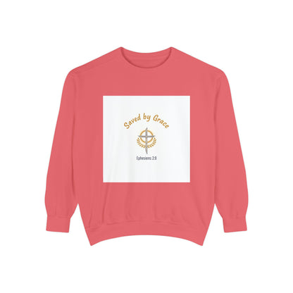 Saved by Grace Sweatshirt — Compass Faith Crewneck (Ephesians 2:8)