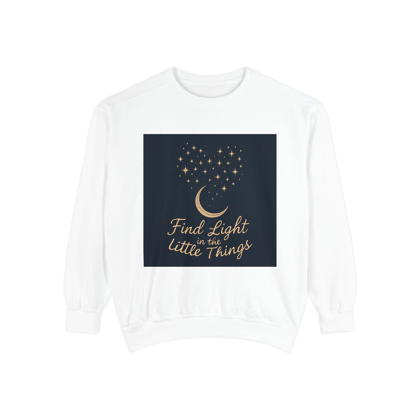 Moon & Stars Sweatshirt - "Find Light in the Little Things" Inspirational Crewneck Printify