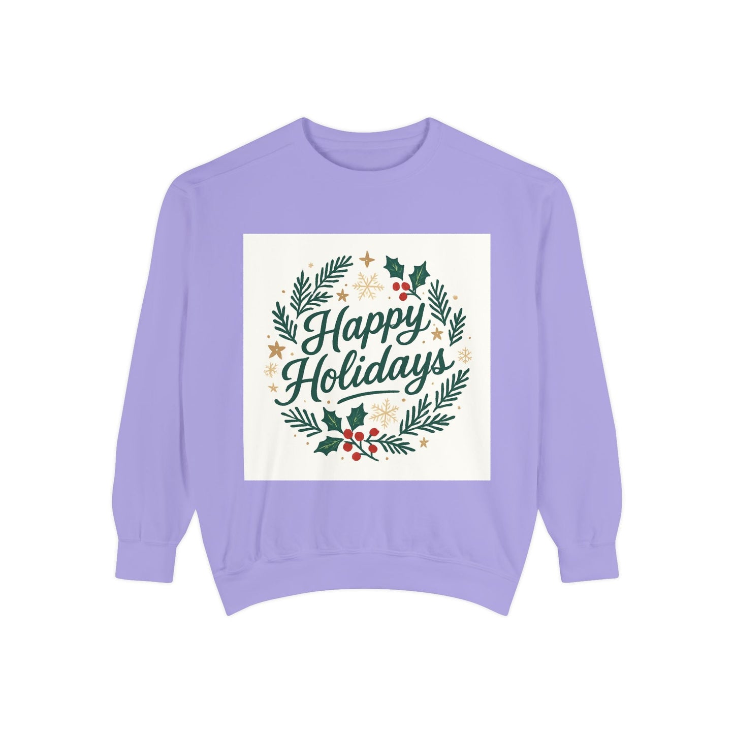 Happy Holidays Wreath Sweatshirt Printify