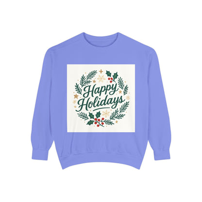 Happy Holidays Wreath Sweatshirt Printify