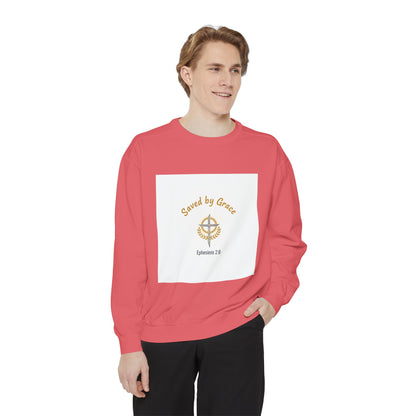 Saved by Grace Sweatshirt — Compass Faith Crewneck (Ephesians 2:8)