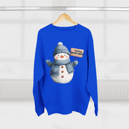 Snowman Sweatshirt - Cute 'Little Snow Hero' Holiday Crewneck Printify