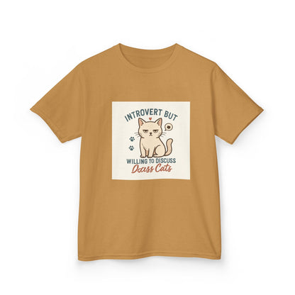 Introvert Cat Kids Tee | Fun Animal Shirt, Unique Gift for Cat Lovers, Introvert Humor, Cute Kids Clothing Printify