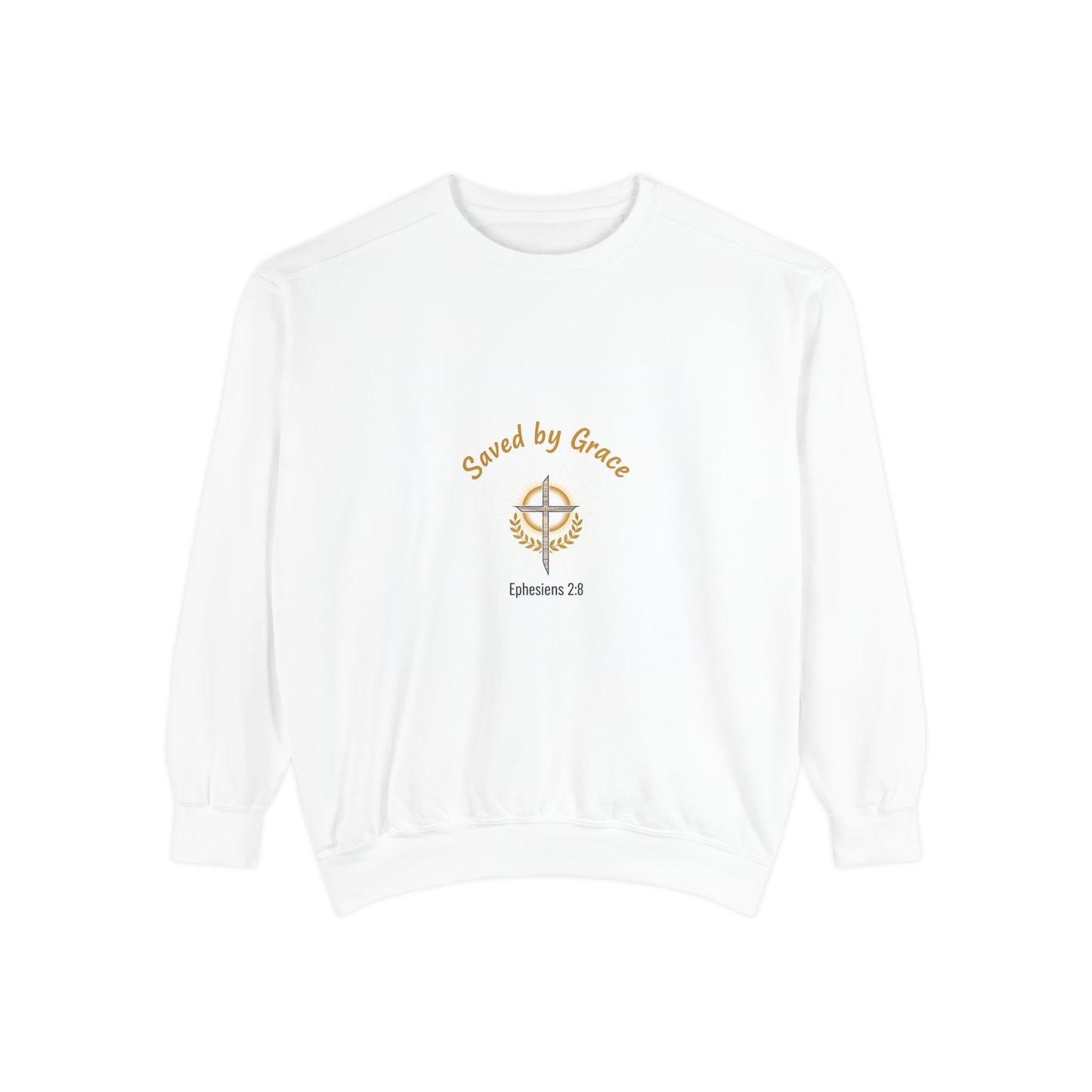 Saved by Grace Sweatshirt — Compass Faith Crewneck (Ephesians 2:8)