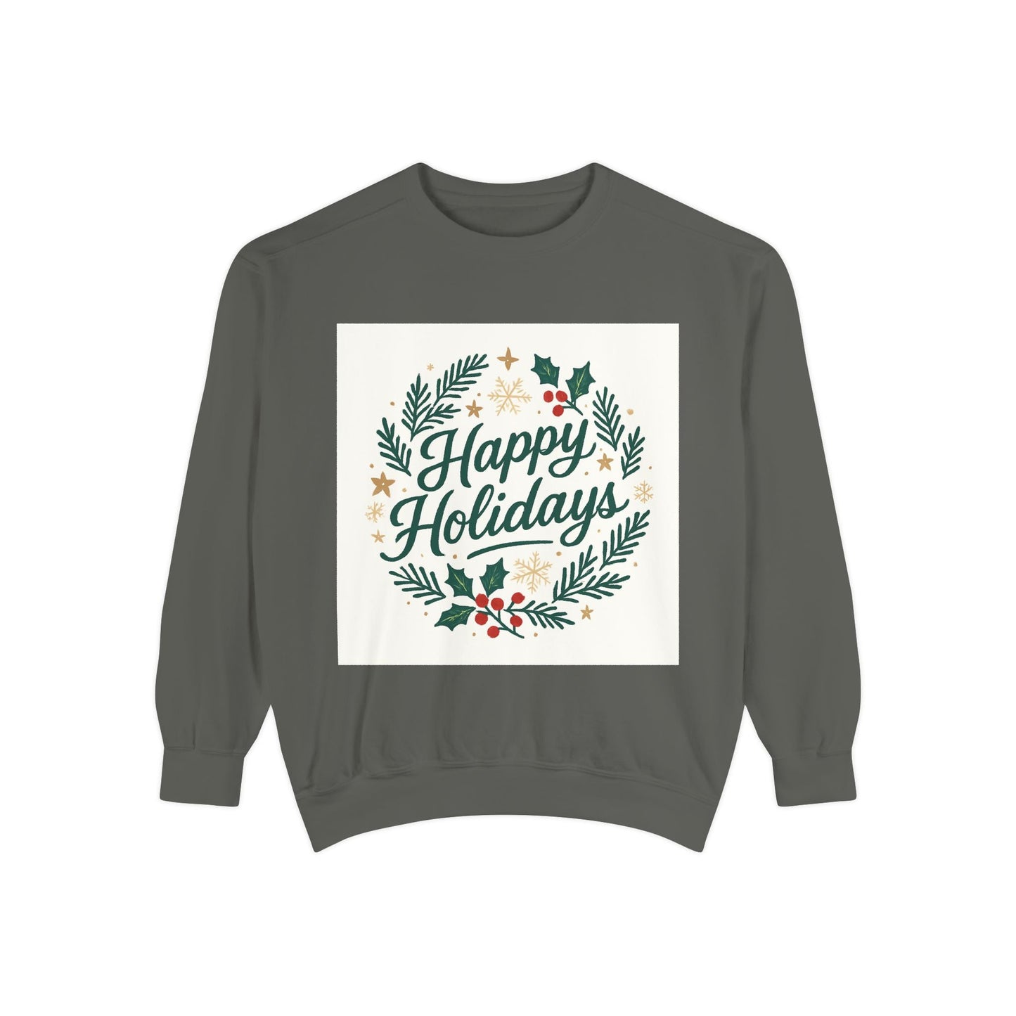 Happy Holidays Wreath Sweatshirt Printify