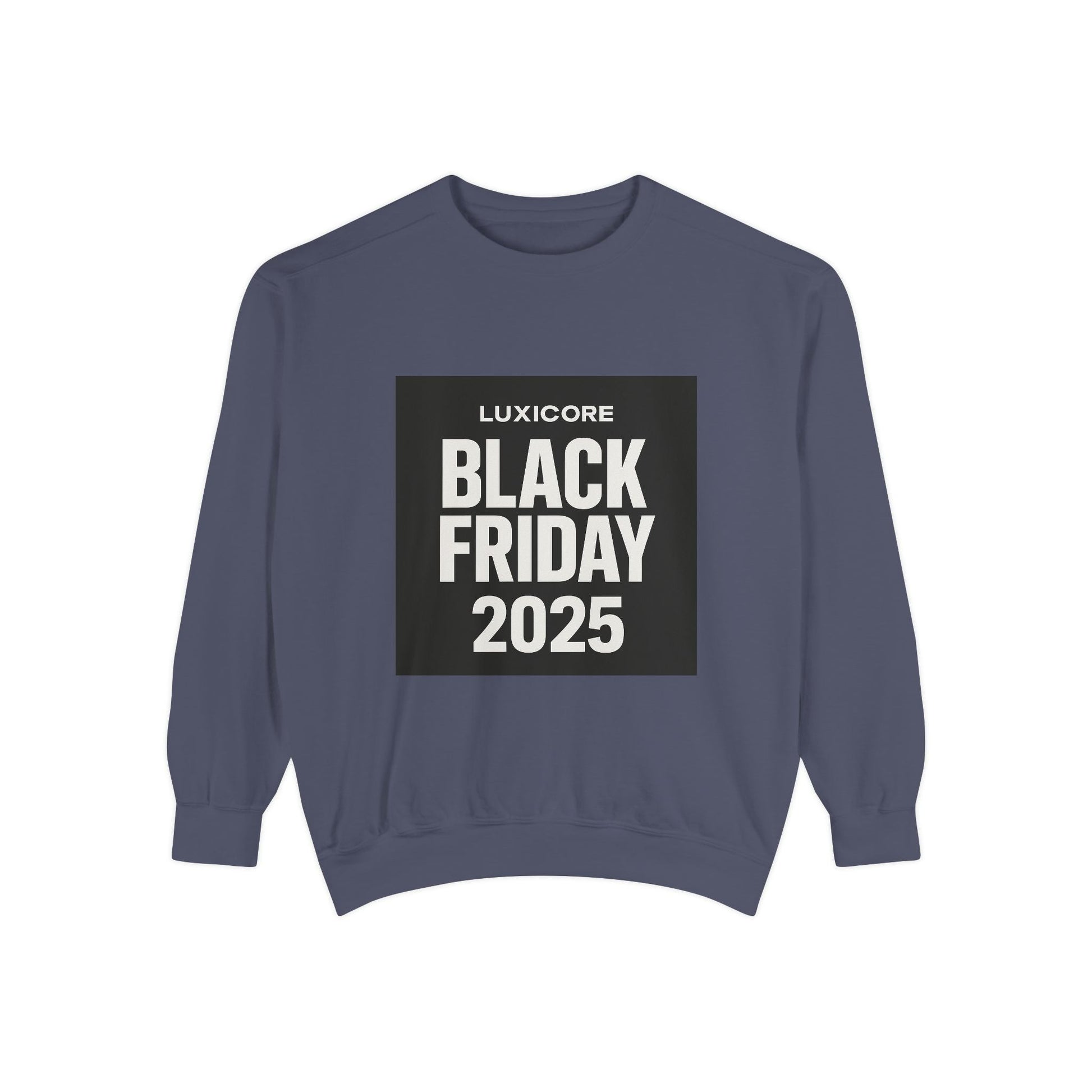 Black Friday 2025 Sweatshirt — Luxicore Graphic Crewneck Printify