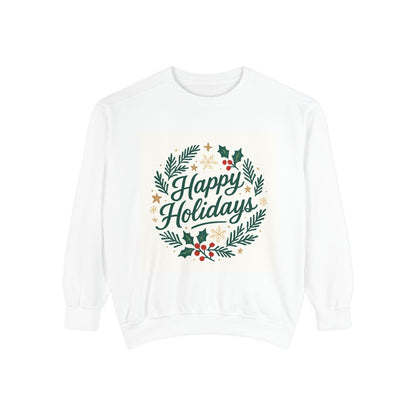 Happy Holidays Wreath Sweatshirt Printify