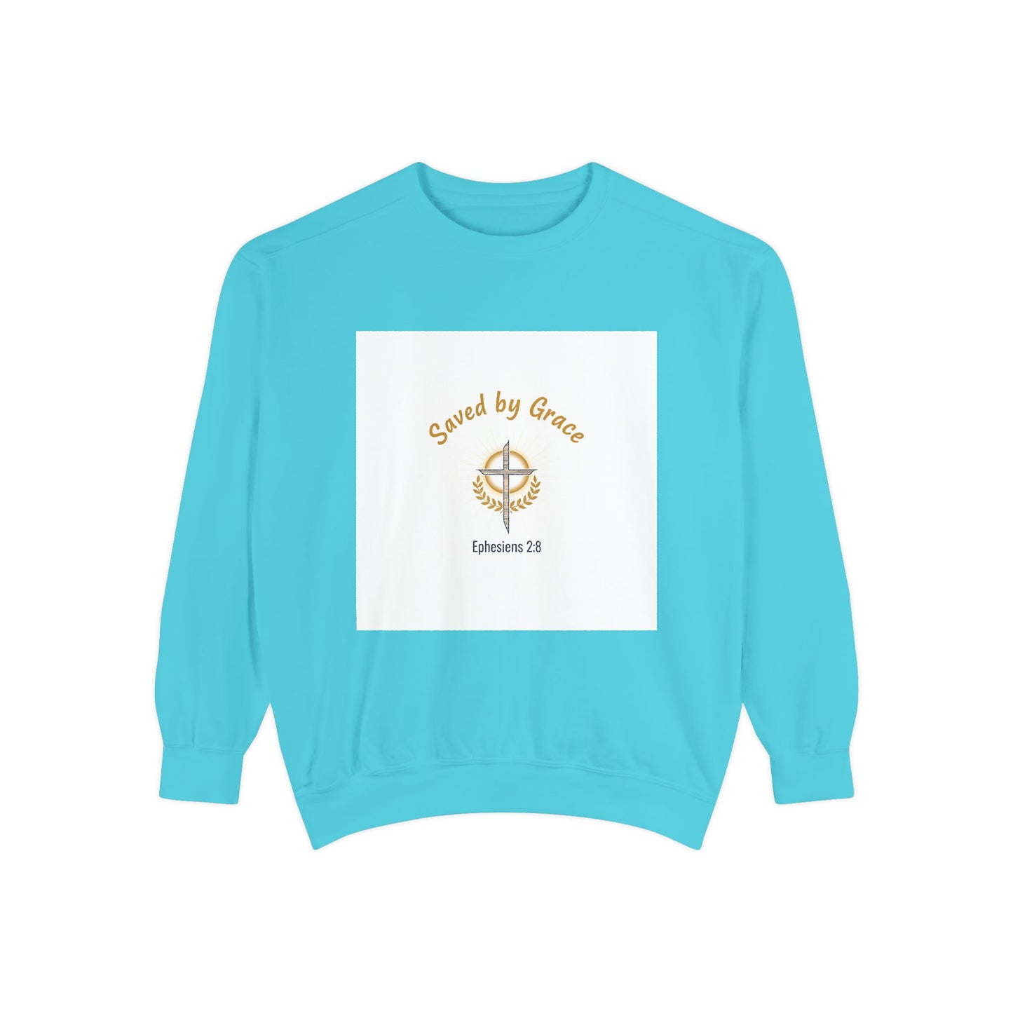 Saved by Grace Sweatshirt — Compass Faith Crewneck (Ephesians 2:8)