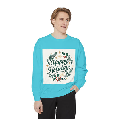Happy Holidays Wreath Sweatshirt Printify