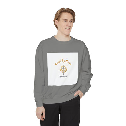 Saved by Grace Sweatshirt — Compass Faith Crewneck (Ephesians 2:8)