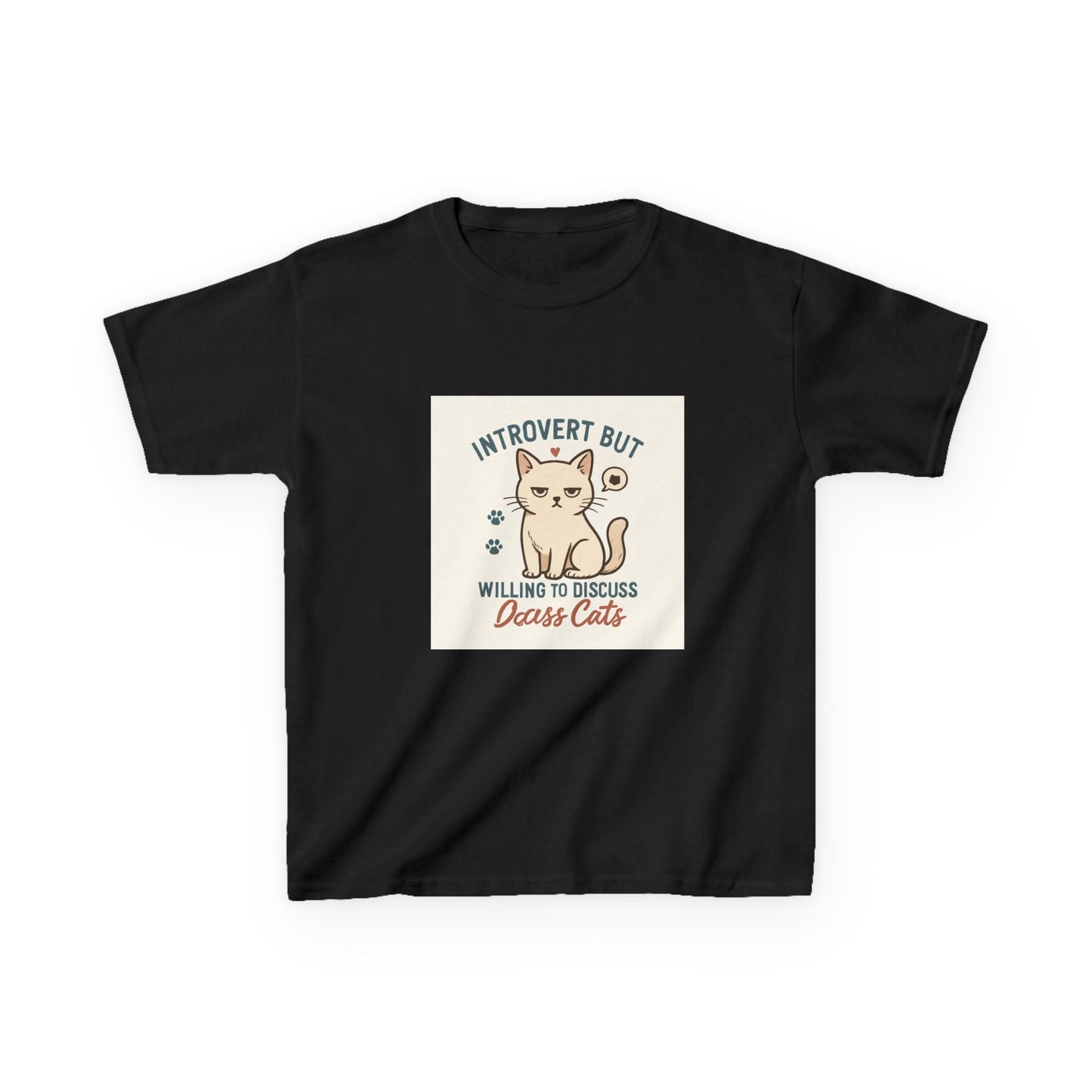 Introvert Cat Kids Tee | Fun Animal Shirt, Unique Gift for Cat Lovers, Introvert Humor, Cute Kids Clothing Printify
