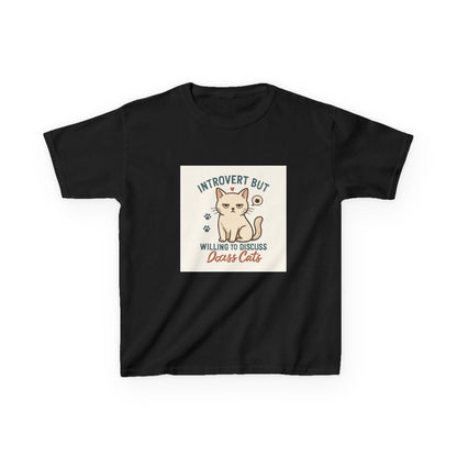 Introvert Cat Kids Tee | Fun Animal Shirt, Unique Gift for Cat Lovers, Introvert Humor, Cute Kids Clothing Printify