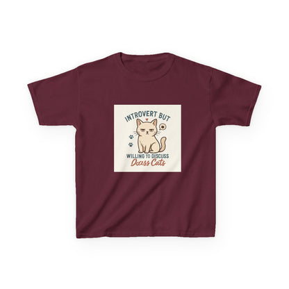 Introvert Cat Kids Tee | Fun Animal Shirt, Unique Gift for Cat Lovers, Introvert Humor, Cute Kids Clothing Printify