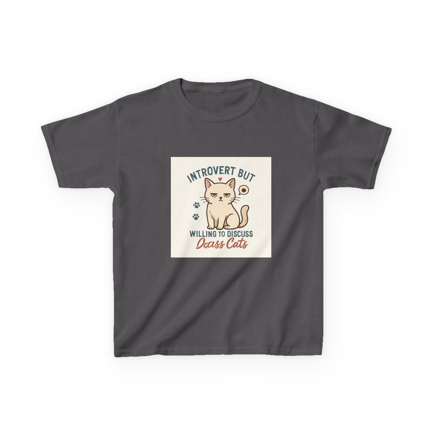 Introvert Cat Kids Tee | Fun Animal Shirt, Unique Gift for Cat Lovers, Introvert Humor, Cute Kids Clothing Printify