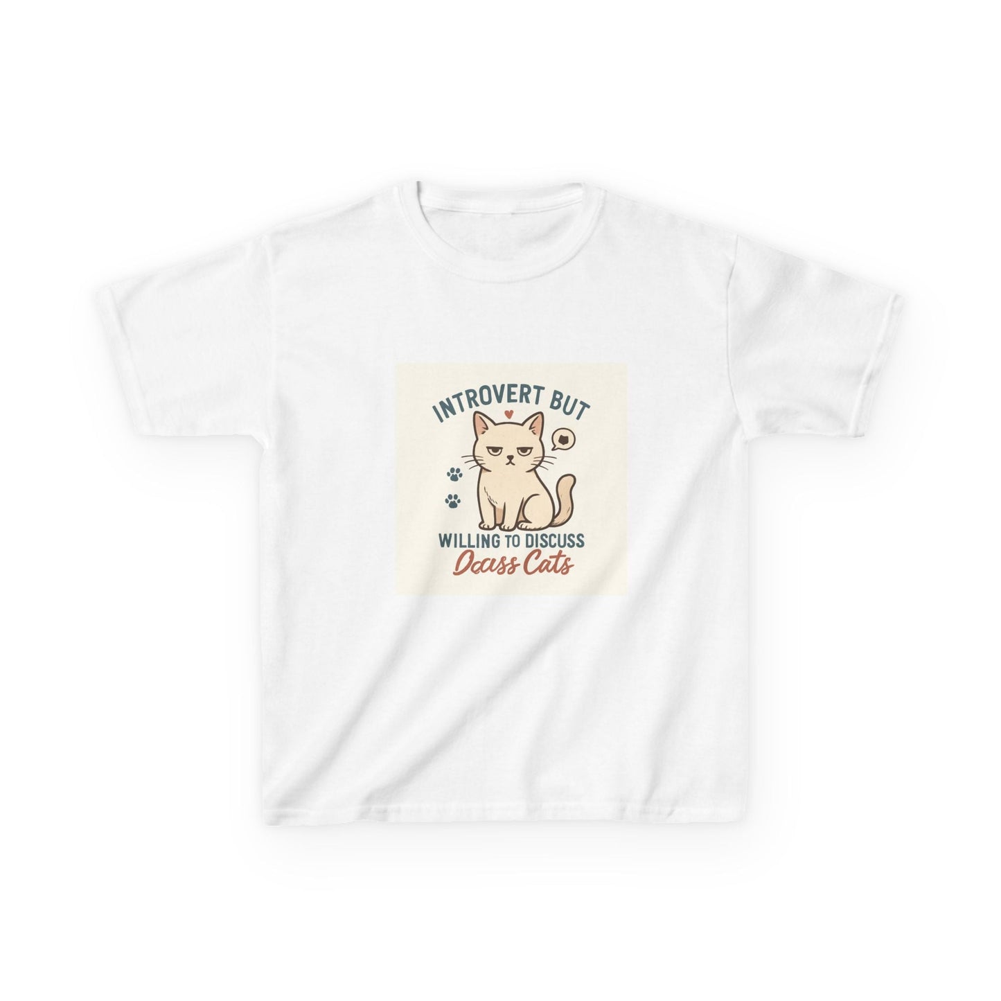 Introvert Cat Kids Tee | Fun Animal Shirt, Unique Gift for Cat Lovers, Introvert Humor, Cute Kids Clothing Printify