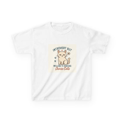 Introvert Cat Kids Tee | Fun Animal Shirt, Unique Gift for Cat Lovers, Introvert Humor, Cute Kids Clothing Printify