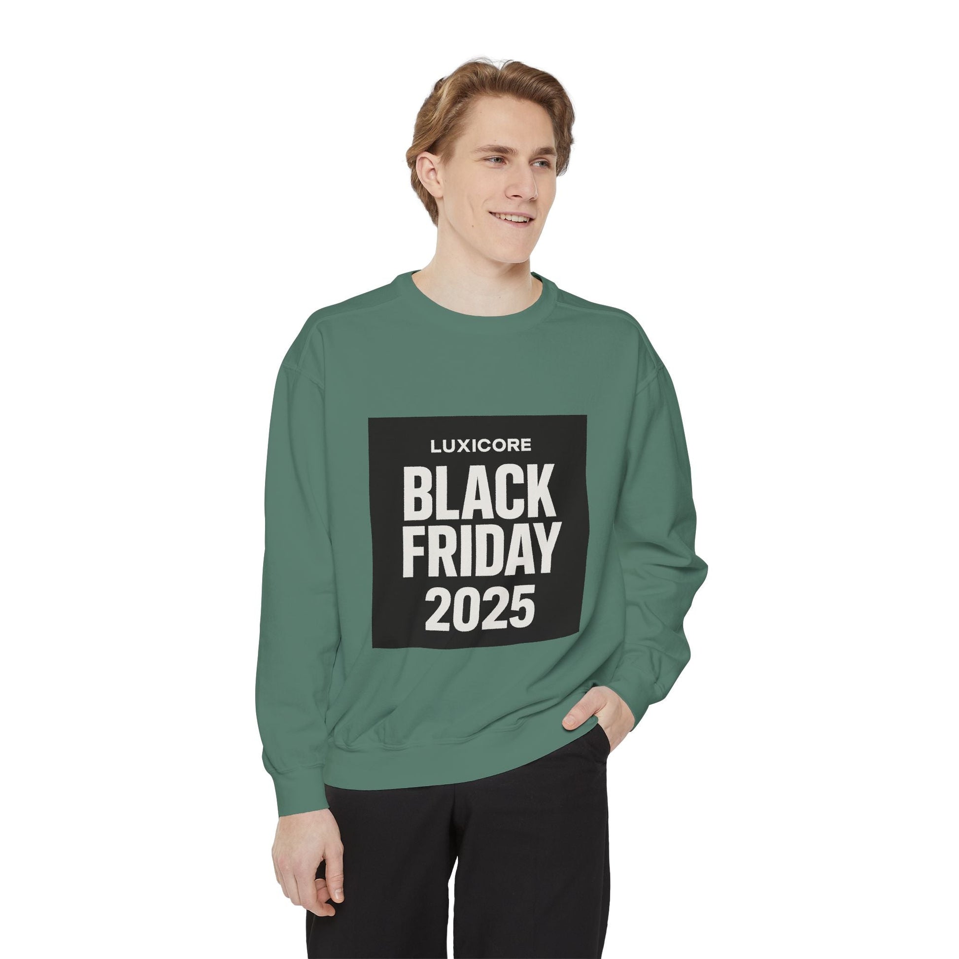 Black Friday 2025 Sweatshirt — Luxicore Graphic Crewneck Printify