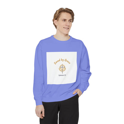 Saved by Grace Sweatshirt — Compass Faith Crewneck (Ephesians 2:8)