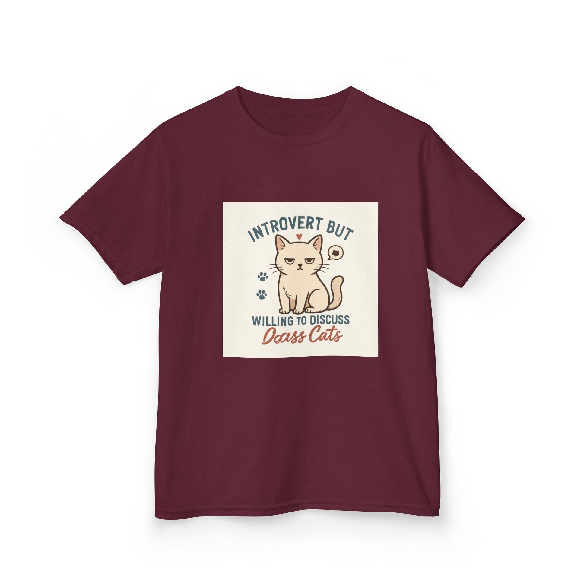 Introvert Cat Kids Tee | Fun Animal Shirt, Unique Gift for Cat Lovers, Introvert Humor, Cute Kids Clothing Printify