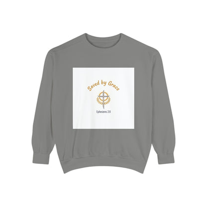 Saved by Grace Sweatshirt — Compass Faith Crewneck (Ephesians 2:8)