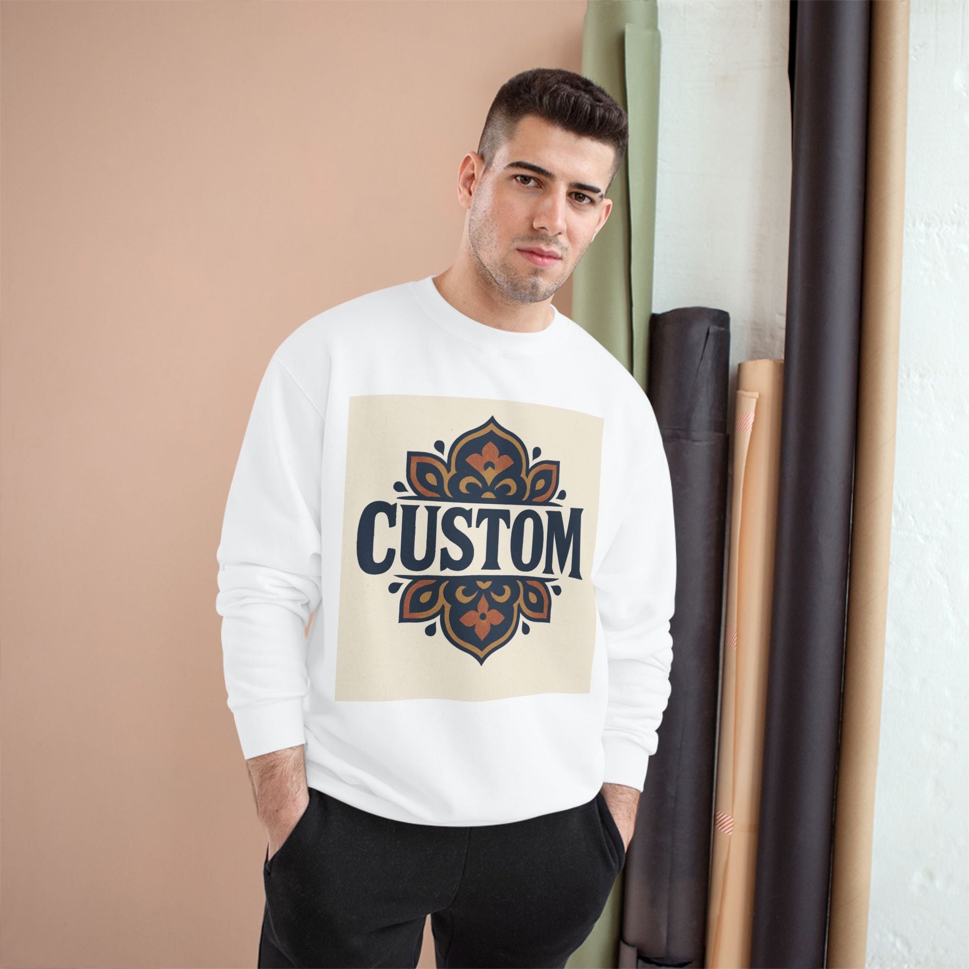 Custom Floral Mandala Sweatshirt — Personalized Champion Crewneck Printify