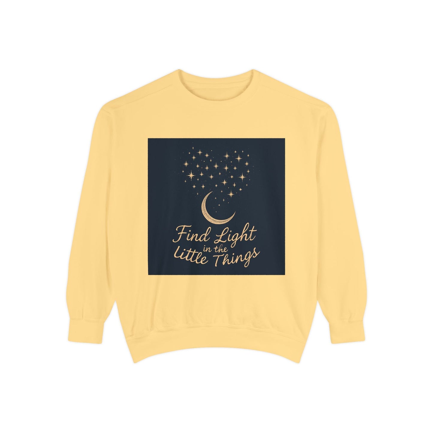 Moon & Stars Sweatshirt - "Find Light in the Little Things" Inspirational Crewneck Printify