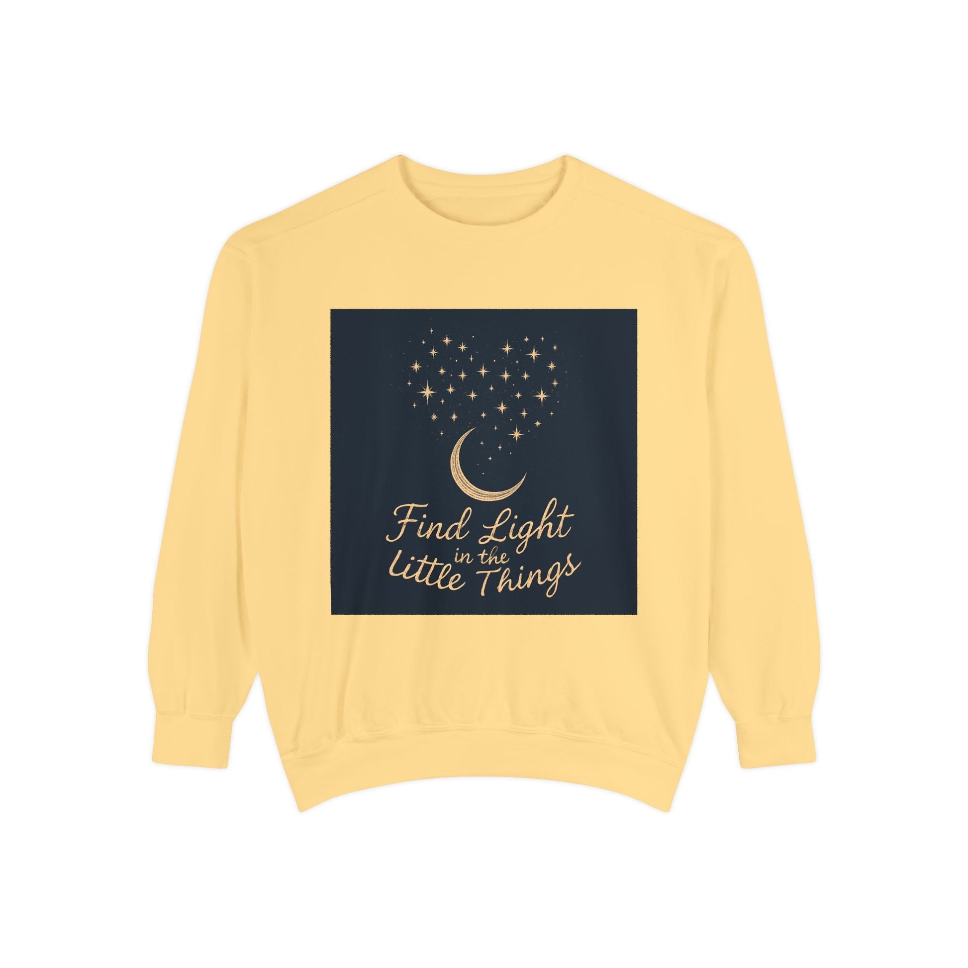 Moon & Stars Sweatshirt - "Find Light in the Little Things" Inspirational Crewneck Printify