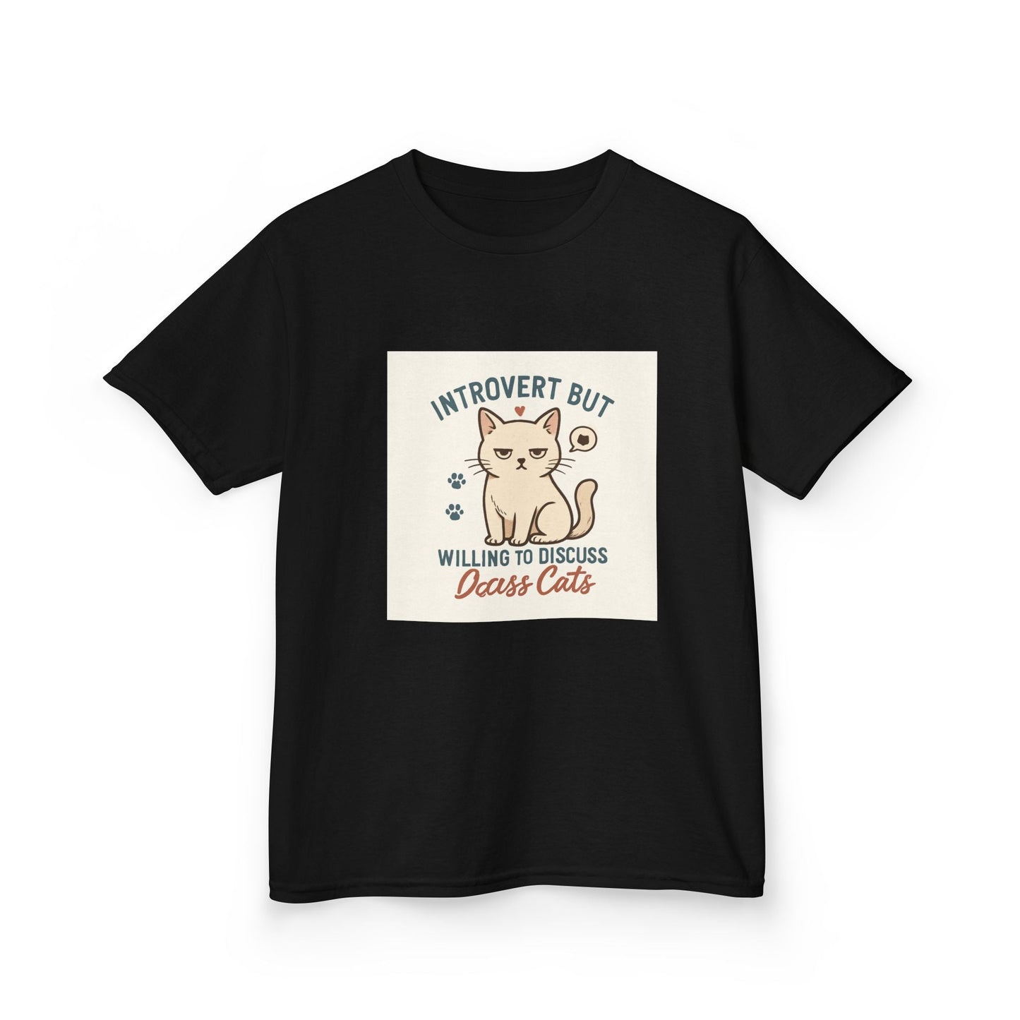 Introvert Cat Kids Tee | Fun Animal Shirt, Unique Gift for Cat Lovers, Introvert Humor, Cute Kids Clothing Printify