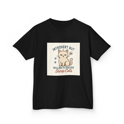 Introvert Cat Kids Tee | Fun Animal Shirt, Unique Gift for Cat Lovers, Introvert Humor, Cute Kids Clothing Printify
