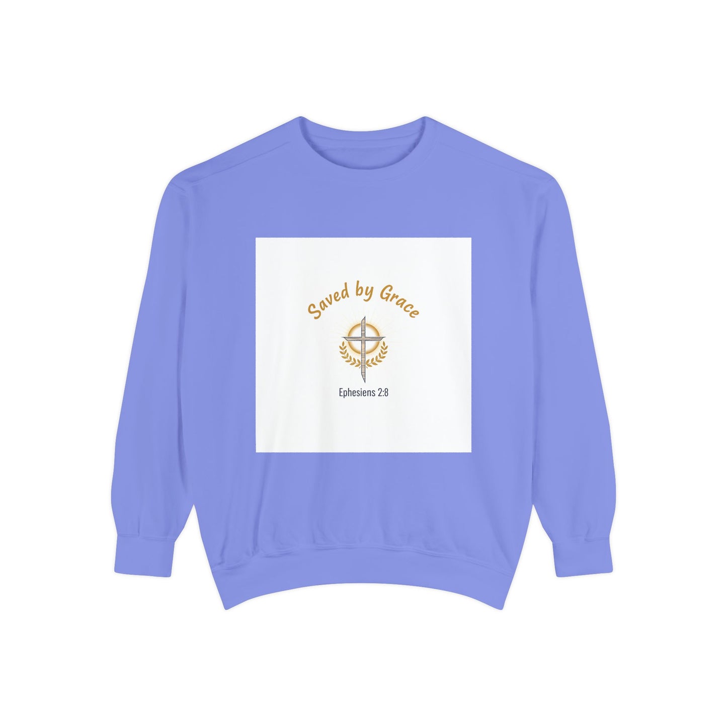 Saved by Grace Sweatshirt — Compass Faith Crewneck (Ephesians 2:8)