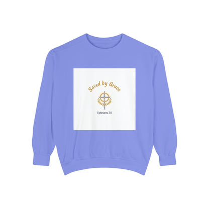 Saved by Grace Sweatshirt — Compass Faith Crewneck (Ephesians 2:8)