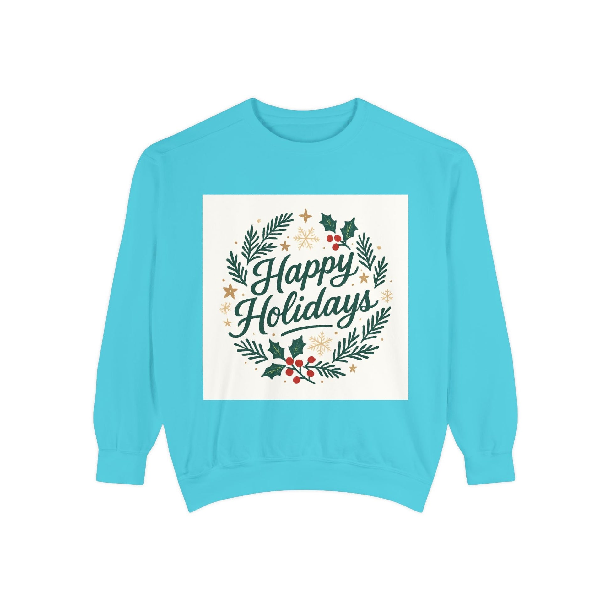 Happy Holidays Wreath Sweatshirt Printify